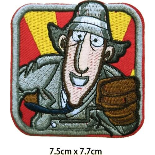10 pcs Cartoon Character Inspector Gadget Run Embroidered Iron On Patch, Animation Fabric Badge Embroidered Applique Accessories