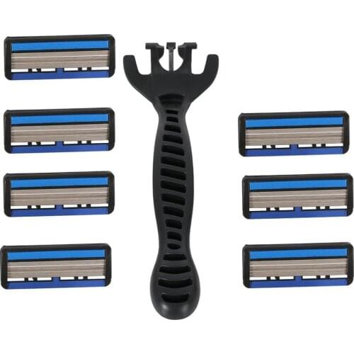 6 Layers Shaving Blades Fusion Safety Razor Razor Body Face Razor Blades Tool 7 Blade For Shaving Fusion Mens Shaver