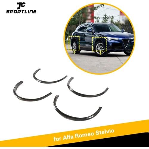 Car Wheel Eyebrow For Alfa Romeo Stelvio 2017 2018 Carbon Fiber Wheel Fender Flares Protector Eyebrow 4pcs per Set