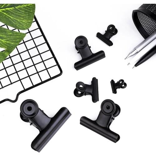 Black Stainless Steel Metal Clip Letter Clips Bookmark Clips Memo Clip Paper File Binder Clip Stationary Office Supplies