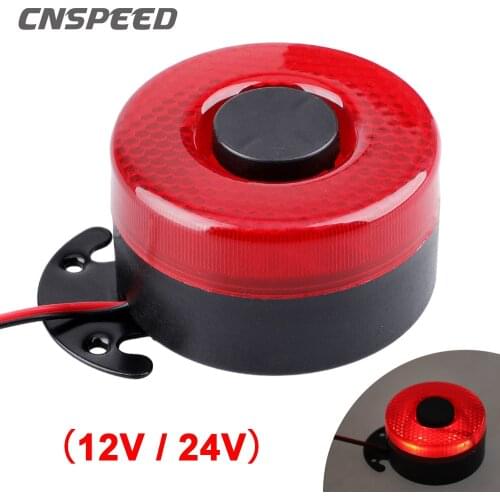 DC 12V-24V 105dB Beep Reverse Beeper Air Horn Warning Siren Sound Signal Backup Alarms Horns With Red LED for Car Boat Truck