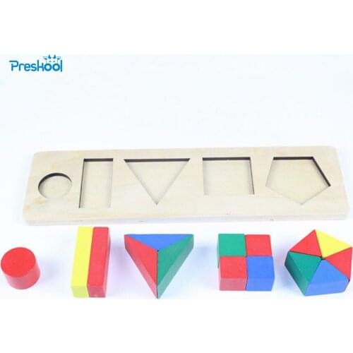 Baby Toy Montessori Educational Wooden Toy One Set Geometric Cylinder Development Sensorial Early Childhood Education Preschool