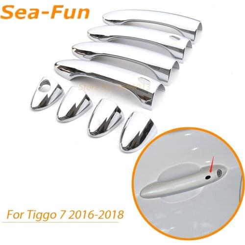 For Chery Tiggo 7 2016 2017 2018 Car Door Handle Cover Protective Frame Trim Sticker ABS Chrome Ecterior Car Accessories