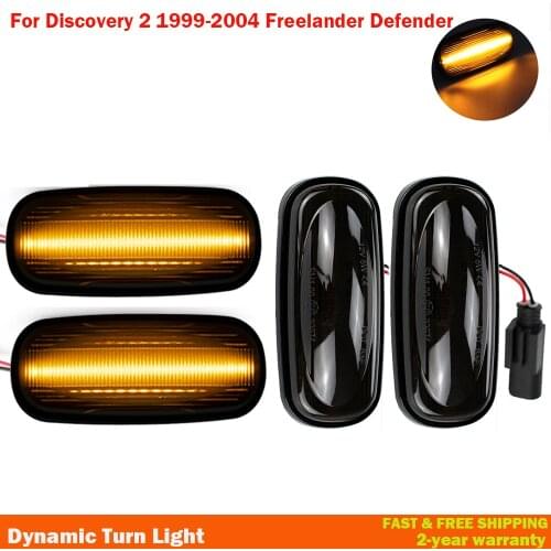 For Discovery 2 1999-2004 Freelander Defender LED Turn Signal Dynamic Sweep Side Marker Light Repeater Indicator Lamp XGB000030