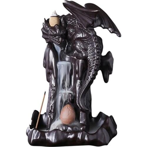 Dragon Burner Ceramic Smoke Backflow Incense Burner Holder Aromatherapy Furnace Smell Aromatic