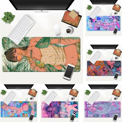 Mouse pad sexy cartoon mouse pad computer desk pad thickening game oversize personalized esport lock waterproof