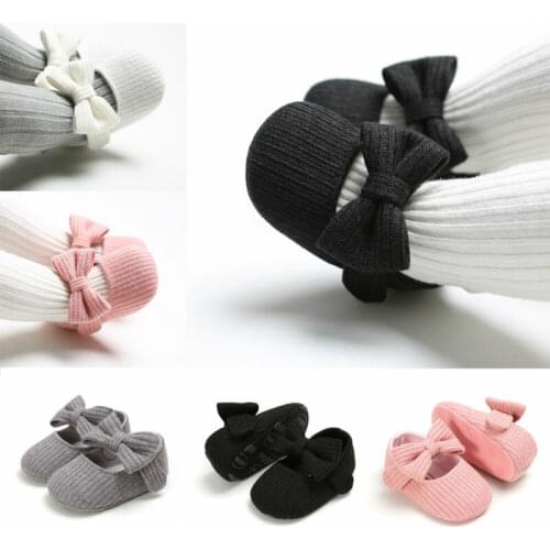 Toddler Kids Baby Girls PU Princess Bow Loving Heart Shoes Crib Sole Sneaker
