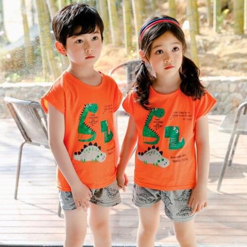 Summer Girls Boys Pajamas Sets Childrens Clothing Suits T-shirt+Pants Sleepwear Cotton Cartoon Pyjamas Kids Pijamas Nightwear