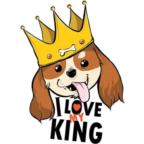 Hot 13 Cm X 9.6cm for I Love My King Dog Personality Creative Car Stickers Waterproof Decal Scratch-proof Car Accessory for Car