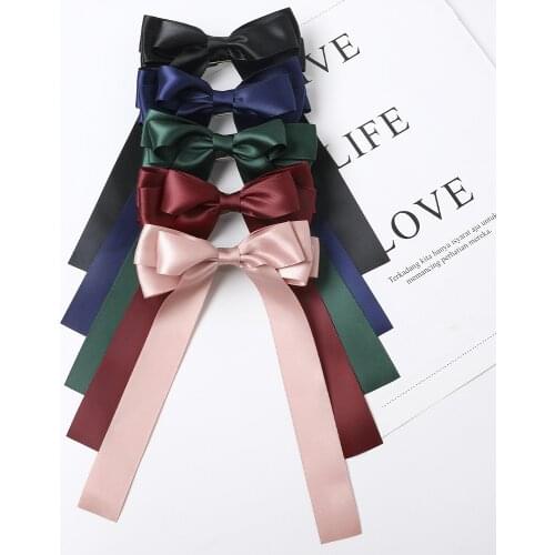 Fashion Satin Fashionable Lady Hairpin Chiffon Hair Clips For Women Girls Ribbon Streamer Bowknot Hair Accessories