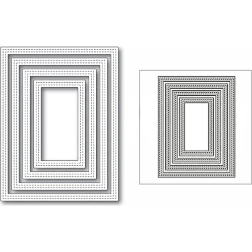 New Double Stitch Rectangle Nesting 2020 Metal Cutting Dies for DIY Scrapbooking and Card Making Decor Embossing Craft No Stamps