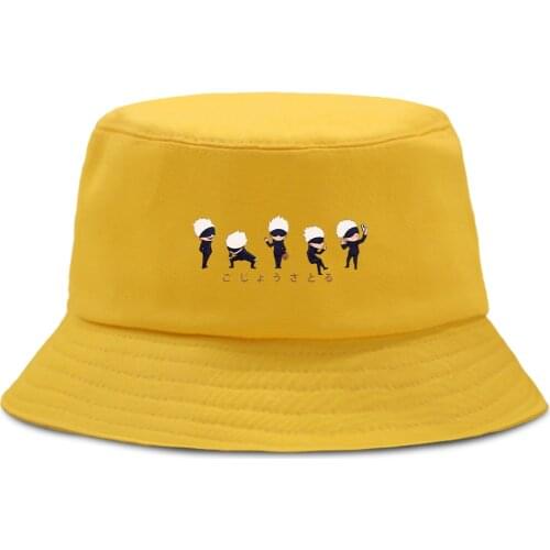 Hats Lil Gojo Japan Hot Anime Printed Bucket Hats For Women Beach Sun Harajuku Men Bob Hat Hip Hop Outdoor WomenS 2020 Cap