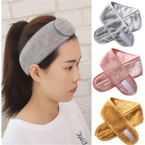 Coral Fleece Headband for Wash Face Makeup Lady Bath Mask Cosmetic Hairband Sports Yoga Elastic Soft Turban Hair Accessories