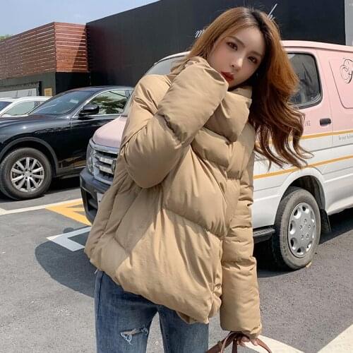 Down jacket female new white duck down little loose bread suit jacket