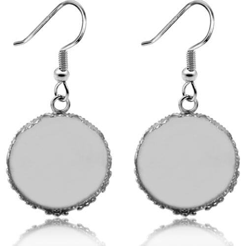 10pcs BITWBI 12mm 15mm 20mm 25mm Stainless Steel Blank Earring Studs Pins Steel Round Tray Base for Earring Jewelry Findings