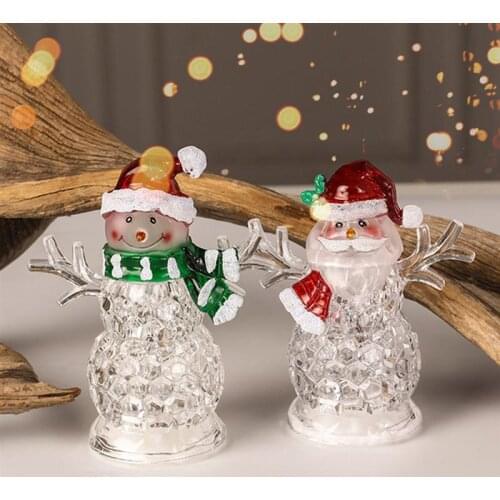 2Pcs Christmas Electronic LED Lights Ice Snowman Small Lights Table Ornaments Christmas Party Accessories