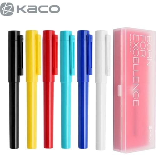 KACO SKY Pen Fountain Pen 0.3mm-0.4mm EU Standard Ink Bag 4 Colors with Box KACOGREEN Students Gifts Set