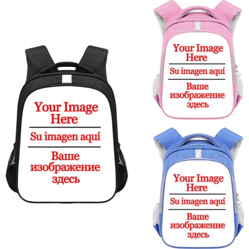 Custom Your Image Name logo On Backpacks Customized student school Bag Kids Kindergarten Backpack boys girls mini bookBags