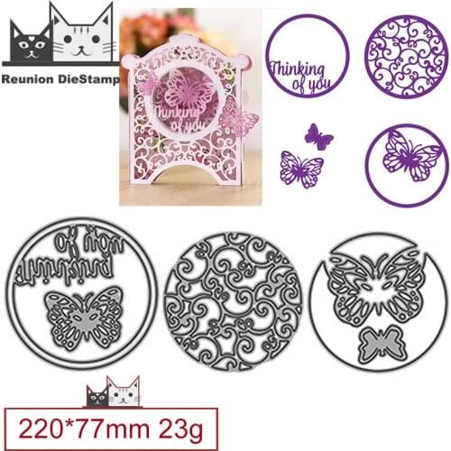Cut Die Thanking of You Christmas Butterfly Frame Metal Cutting Dies DIY Scrapbooking Steel Craft Die Cut Embossing Paper Cards