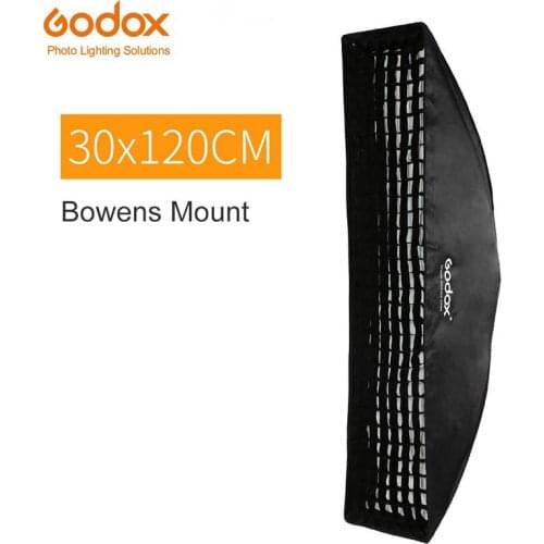 Godox 12"x 47" 30 x 120cm Strip Honeycomb Grid Rectangular Softbox for Photo Strobe Bowens Mount Studio Flash Softbox