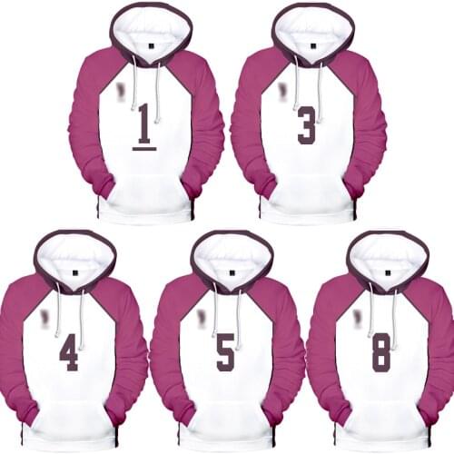 Anime Haikyuu Hoodies Men Women Cosplay School Uniform Costume Sweatshirts Shiratorizawa Ushijima Wakatoshi Pullover Jacket Coat