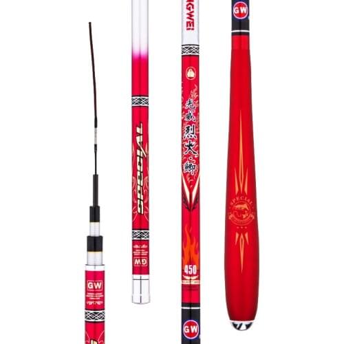 3.6m 4.5m 5.4m 6.3m Carp Fishing Pole Super Hard Fishing Rod Carbon Fiber Hand Sticks Long Section Taiwan Fishing Canne De Pesca