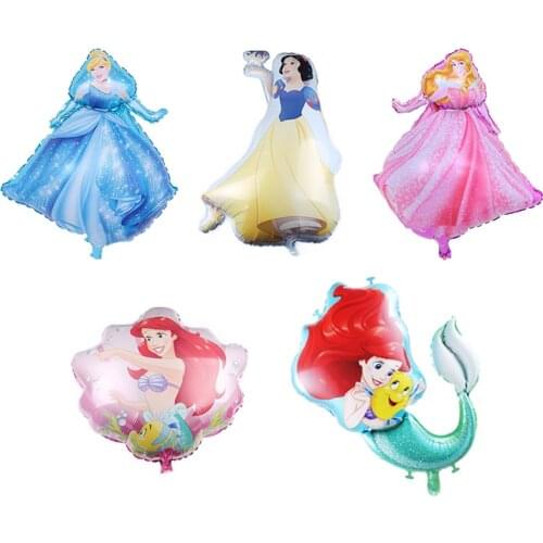 1pc Large arge Bell Cinderella Snow White Elsa Princess Foil Balloons Baby Birthday Party Decorations kids Helium Balls toys