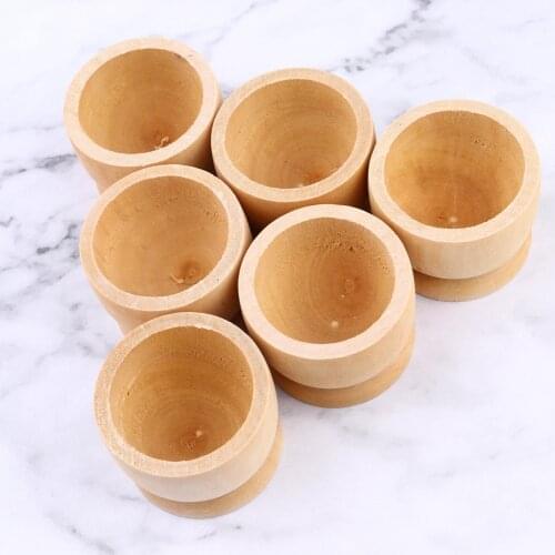 12pcs Classic Easter Wooden Egg Holder Kids DIY Eggs Tray Tabletop Holding Cups Container Wood Storage Holder Toys Egg Tool East