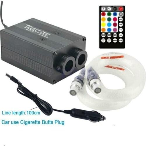 12W Dual head Roof Twinkle Ceiling RGBW Light engine Music Sound 28keys remote controller+3M Mixed fiber optic Star DIY lighting