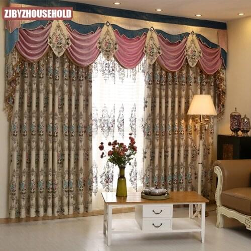 2021 European Style Atmospheric Embroidered Embossed Curtains Bedroom Study Living Room Blackout Curtains Custom