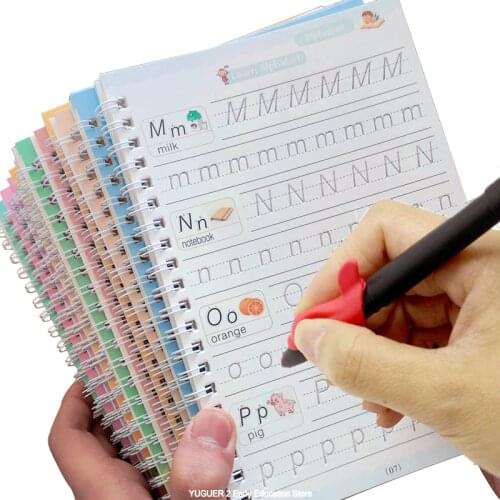 4 Pieces/Set of Magic Copybooks, Reusable Childrens Calligraphy, English Exercise Book, Lettering Groove Painting Picture Book