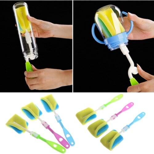 4pcs/set Sponge Brush Baby Bottle Cup Glass Pacifier Washing Clean Cleaner Tool