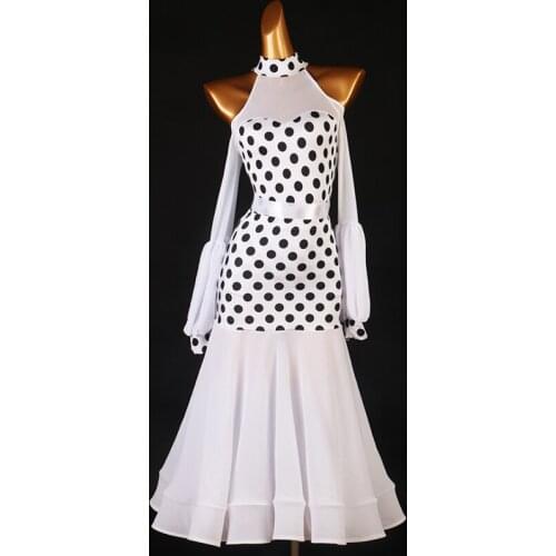 Ballroom Dance Dresses foxtrot Dancing Skirt Women Stage Waltz Ballroom Dress mq243 polka dot ballroom dress