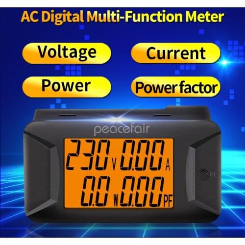 PZEM-028 AC Digital Meter Voltmeter Ammeter 0~100A/400V Power Factor Meter AC110-220V Electric Meter PZEM-026 40-400V/100A
