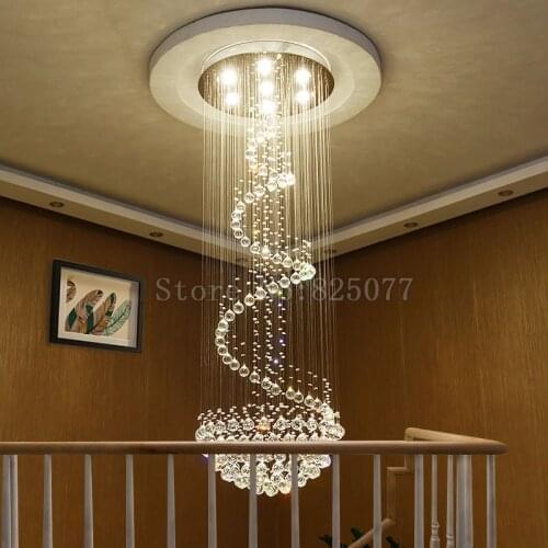 DHL Customize duplex stairs crystal chandeliers Dia600*H1800mm villa hall led light hotel crystal chandeliers JF1297