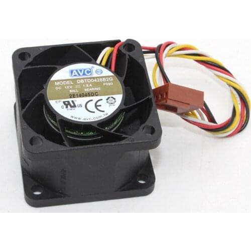 For AVC DBTD0428B2G DC 12V 1.50A 40x40x28mm 4-wires server inverter cooling fan
