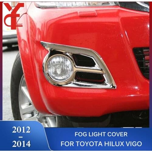 Chrome Accessories ABS Fog Light Cover For Toyota Hilux Vigo 2012 2013 2014 SR5 MK6 BLACK