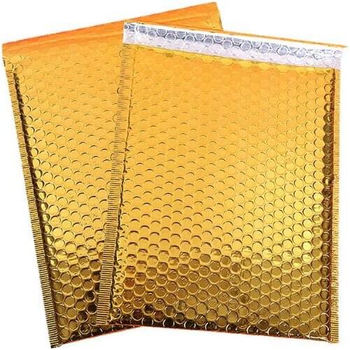 50pcs/pack 230x290MM Usable space Poly bubble Mailer envelopes Gold Aluminum foil bubble envelope bag