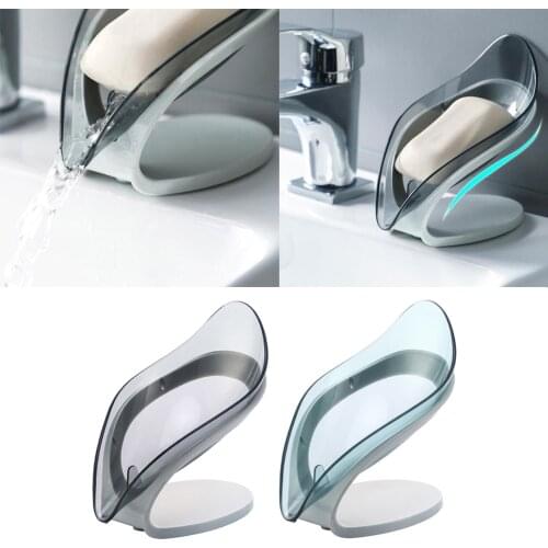 Creative Self Draining Soap Box Leaf Shaped Drainage Bathroom Soap Dish Tray Decorative Soap Holder Container Keep Soap Dry