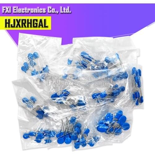 200pcs/lot Ceramic Capacitor Assortment set 1KV 2KV 3KV High Voltage Capacitors Assorted Capacitance Kit 20value*10pcs 18pF-223M