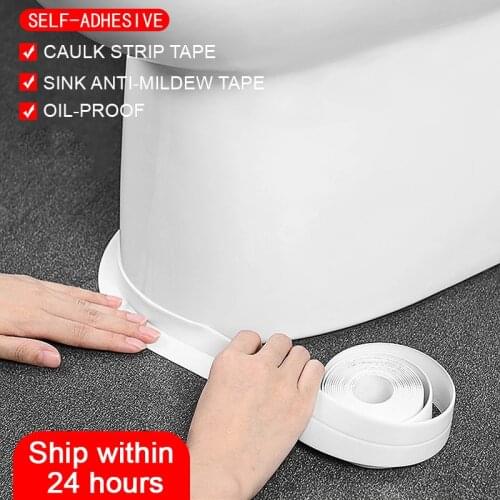 3.2 Meters Bath Shower Wall Sealing Strip Tape Waterproof Mildew Proof Self Adhesive Tape For Bathroom Kitchen Sink Basin Edge