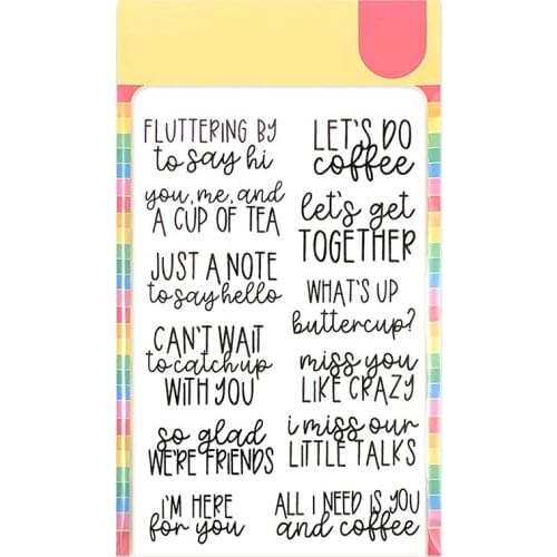 2021 New Coffee Shop Talk Clear Stamps For Craft Making English Word Paper Greeting Card and Scrapbooking No Metal Cutting Dies