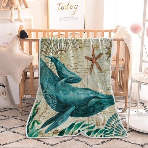 Winter Spring Animal Whale Tortoise Blanket for Beds Sofa Soft Coral Fleece Bedspread Bedcover Kids Adults Baby Shawls TV Throw
