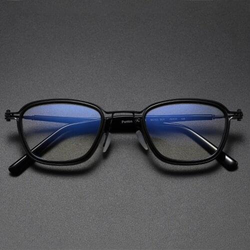TAV plate spectacle frame square retro wide edge pure titanium spectacle frame customized myopia glasses anti blue light