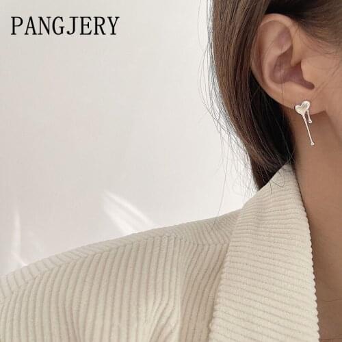 PANGJERY Prevent Allergy 925 Sterling Silver Love Earrings for Women Vintage Creativity Fashion Simple Birthday Jewelry Gift