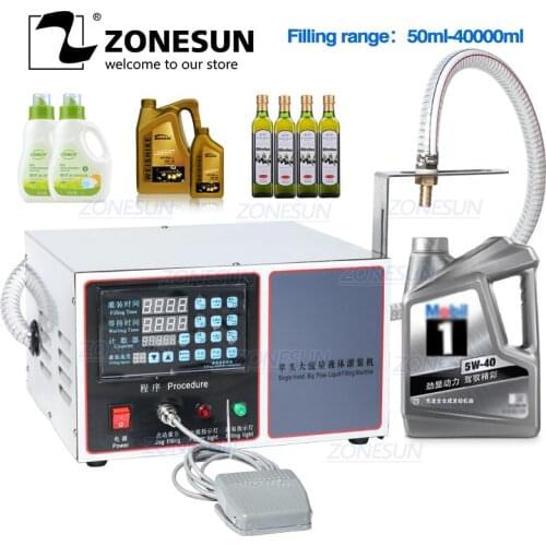 ZONESUN 40L Semi Automatic Machine Oil Shampoo Laundry Detergent Bottle Volumetric Filling Machine