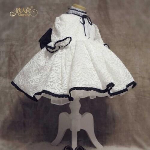 Real Picture White Vintage LaceToddler Baby Girls First Communion Christening Dresses Girls First Celebration Gowns Free Hat