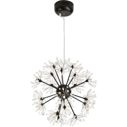 Light Luxury Crystal Chandeliers Lighting Chrome/Black Restaurant Cafe Clothing Store Dandelion Lamp Modern Home Decor Luminaire