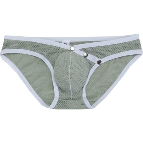 Low Wasit Men Underwear Briefs Slip Mesh Shorts Cueca men Underwear sexy Male Button panties Breathable