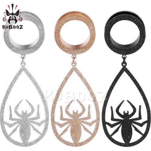 Dull Polish Fashion Spider Pendant Ear Expanders Ear Gagues Earrings Multi Color Gift For Women Body Jewelry By Piar 6 to 16mm